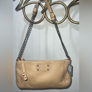 Kate Spade Tan Leather Crossbody Bag with Gold Hardware